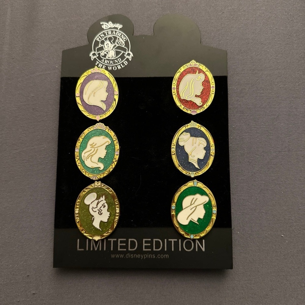 6 Princess Portrait Disney Pins